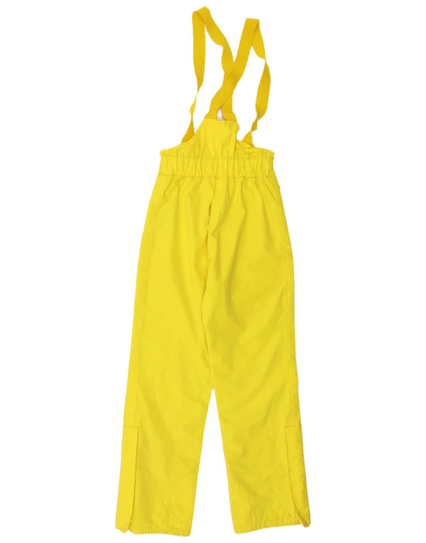 Calças de esqui femininas vintage EU 34 XS poliamida amarela