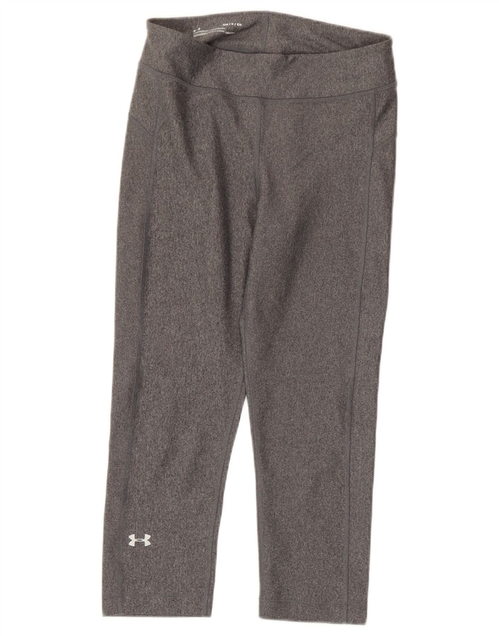 Under Armour Womens Heat Gear Capri Leggings UK 8 Pequeno Poliéster Cinza