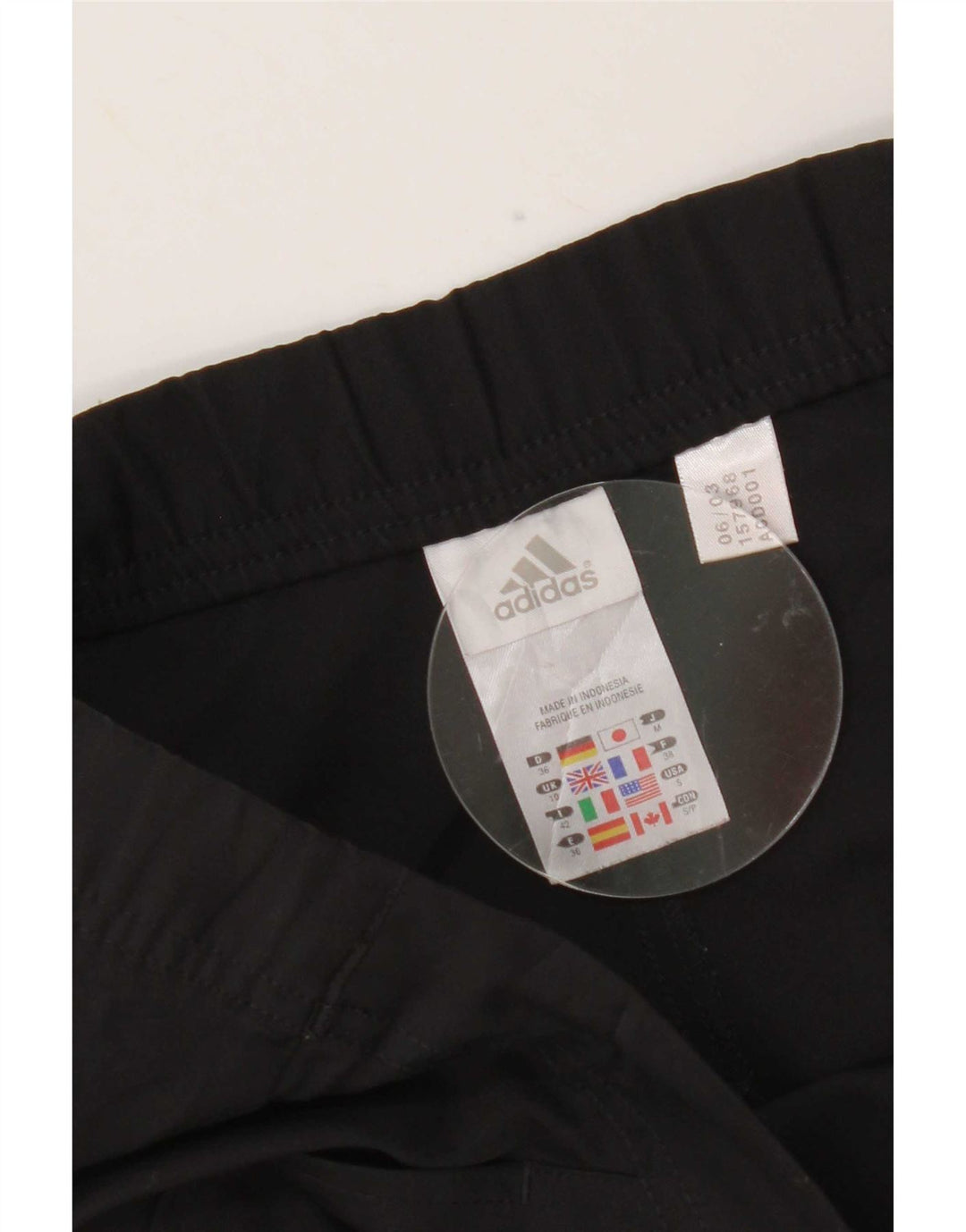 Calça de treino feminina Adidas UK 10 pequena poliéster preto