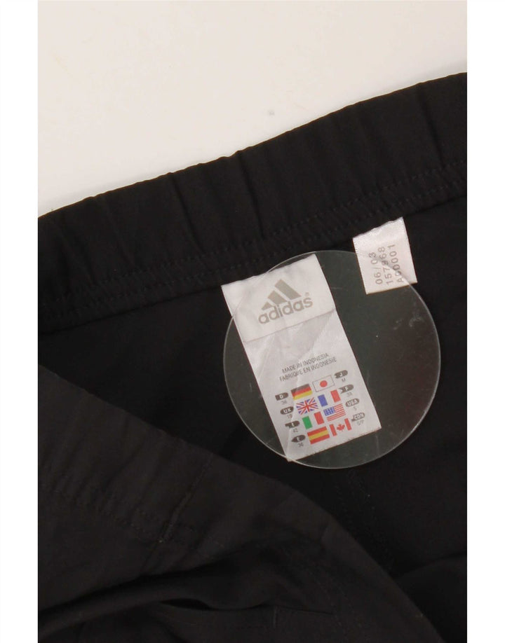 Calça de treino feminina Adidas UK 10 pequena poliéster preto
