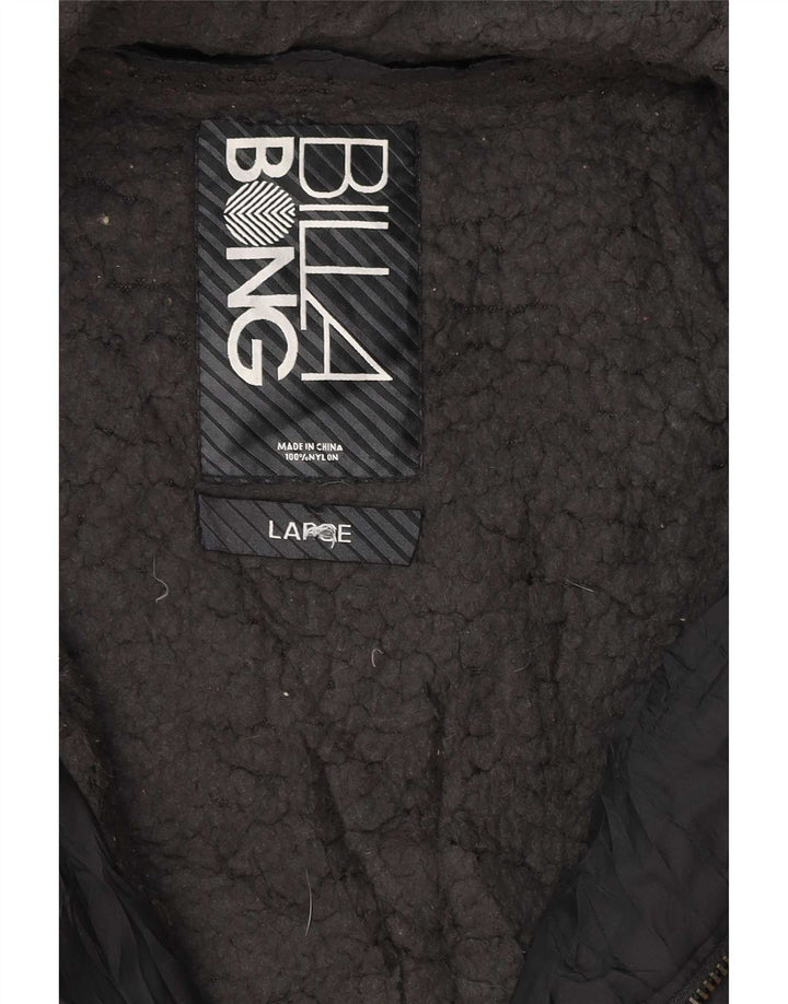 Jaqueta acolchoada com capuz masculina Billabong UK 40 poliéster preto grande