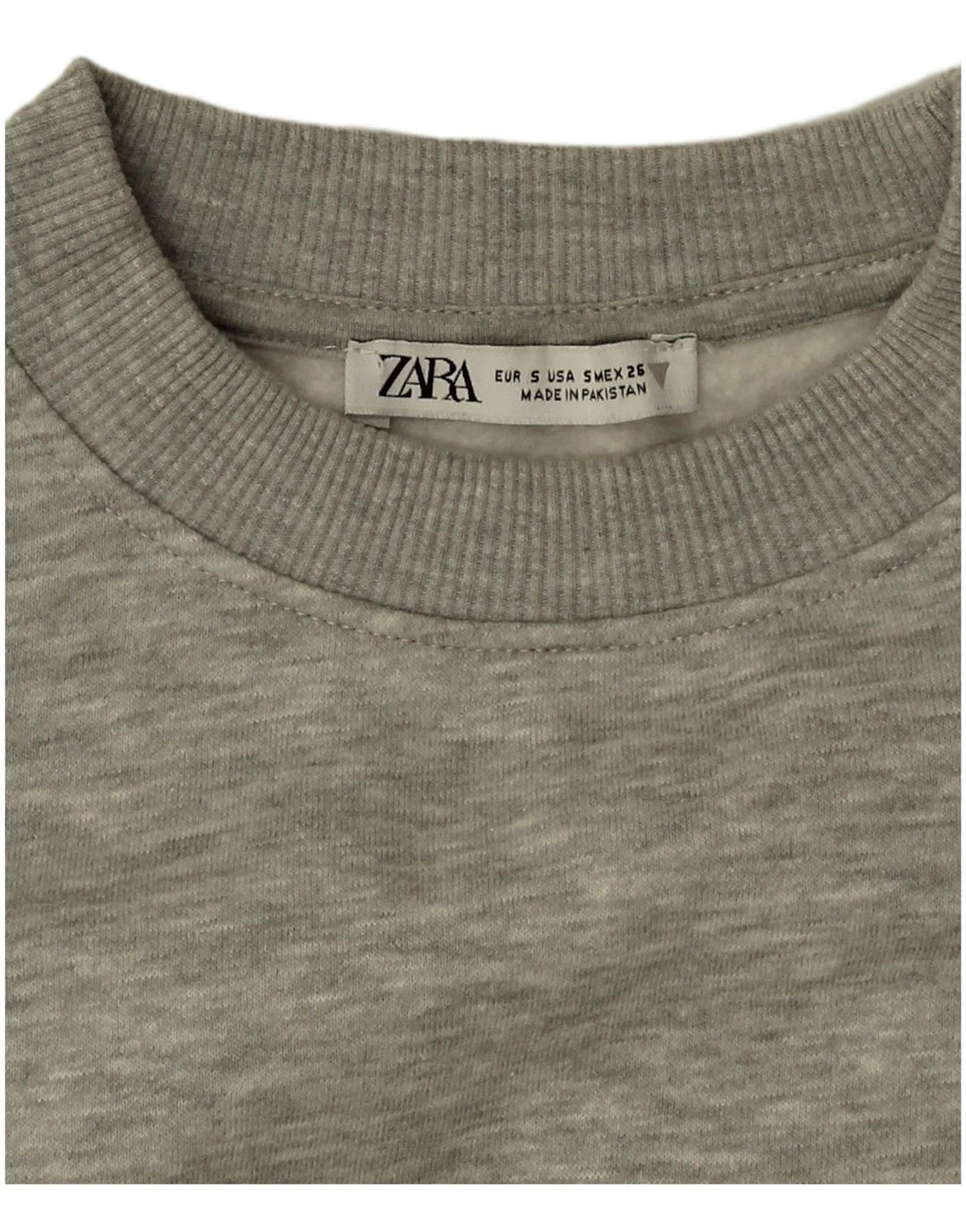 Zara Womens Crop Oversized Moletom Jumper Reino Unido 10 Pequeno Cinza Salpicado