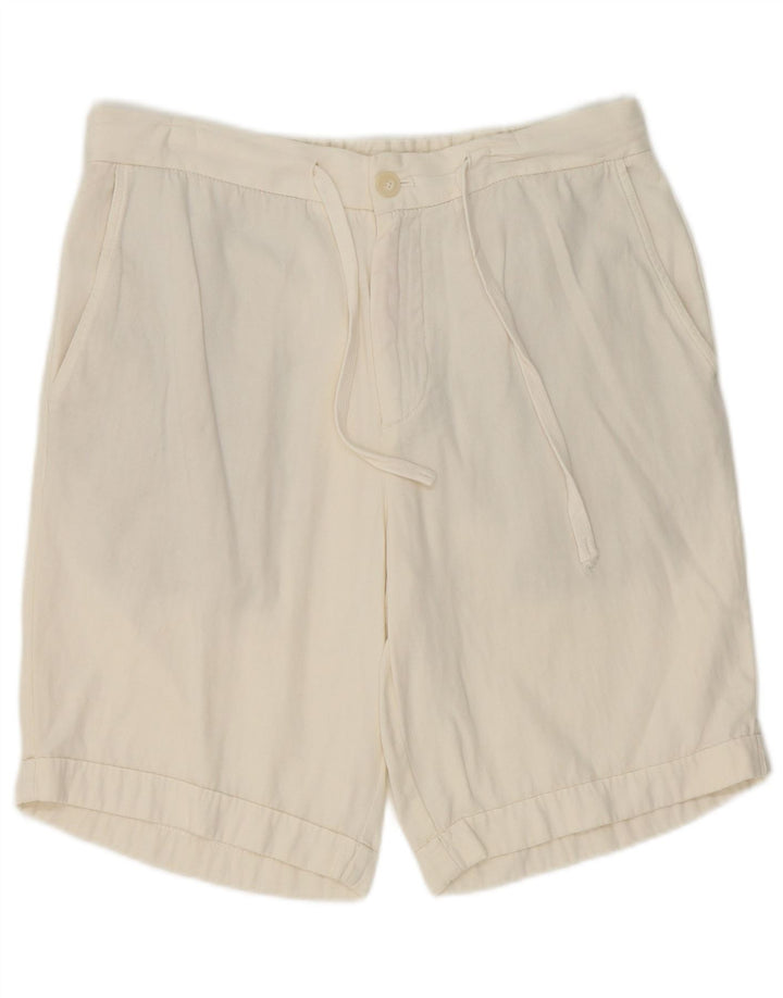 Zara Mens Chino Shorts Grande W32 Algodão Branco