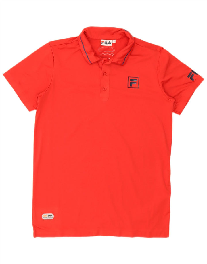 Camisa Polo Masculina Fila Pequena Poliéster Vermelho