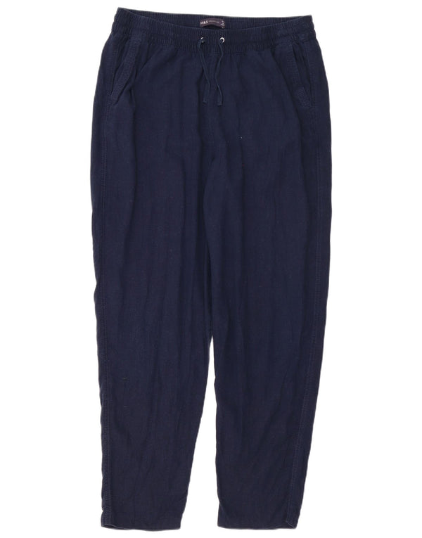 Calça chino feminina de cintura alta Marks & Spencer Reino Unido 14 grande W32 L28 marinho B