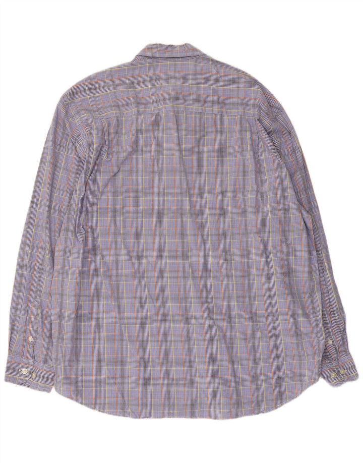 Camisa masculina Eddie Bauer XL azul xadrez algodão