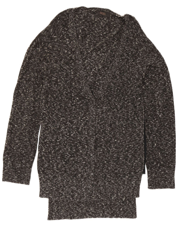 Suéter Cardigan Feminino Diesel Longline Oversized Reino Unido 10 Pequeno Cinza Salpicado