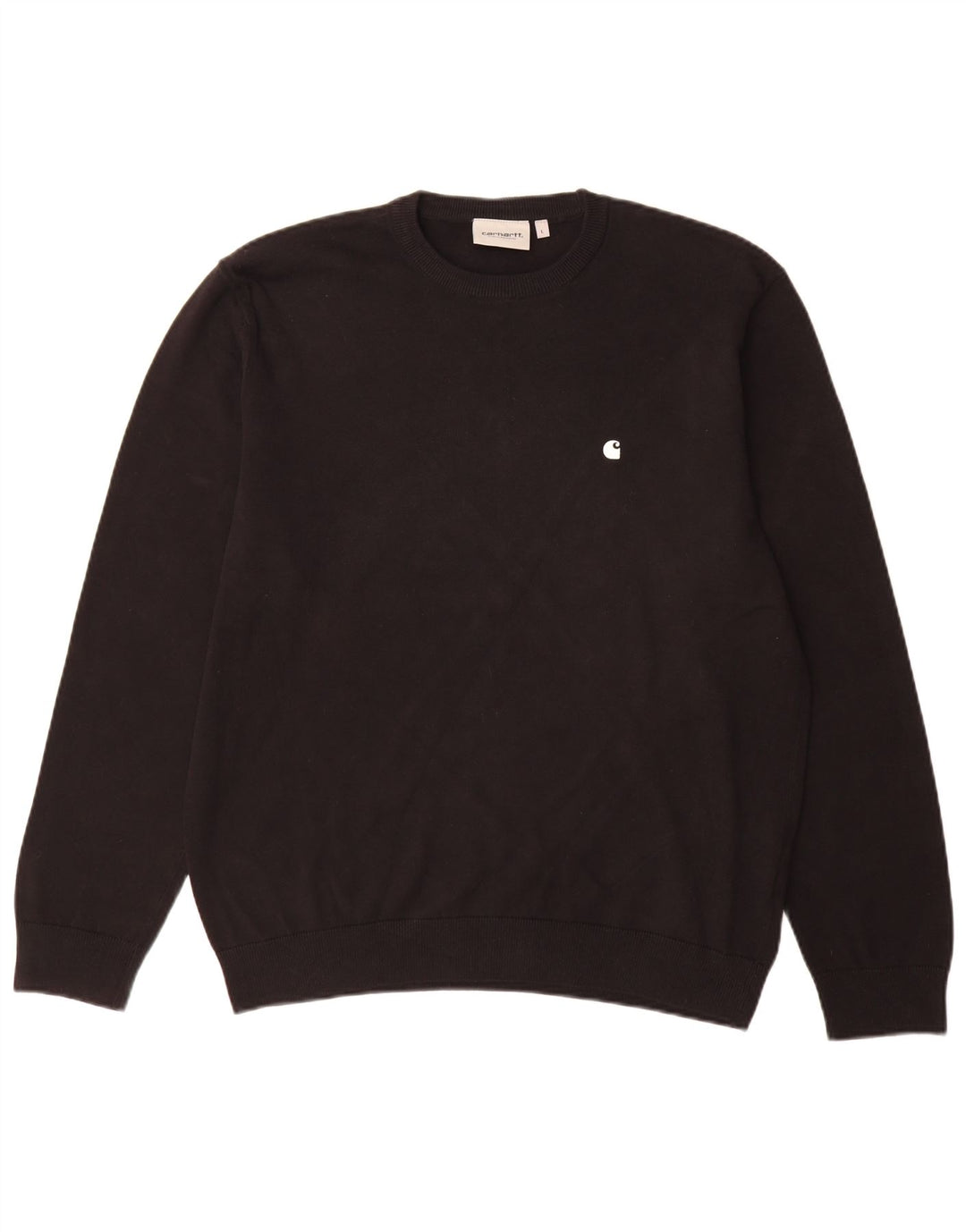 Suéter masculino Carhartt com gola redonda, grande algodão preto