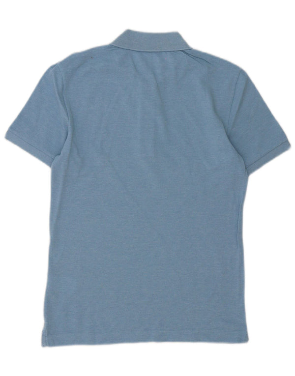Camisa polo masculina Lacoste Slim Fit tamanho 2 XS algodão manchado azul