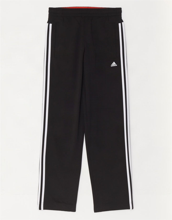 Calças de treino masculinas Adidas UK 36/38 poliéster preto pequeno
