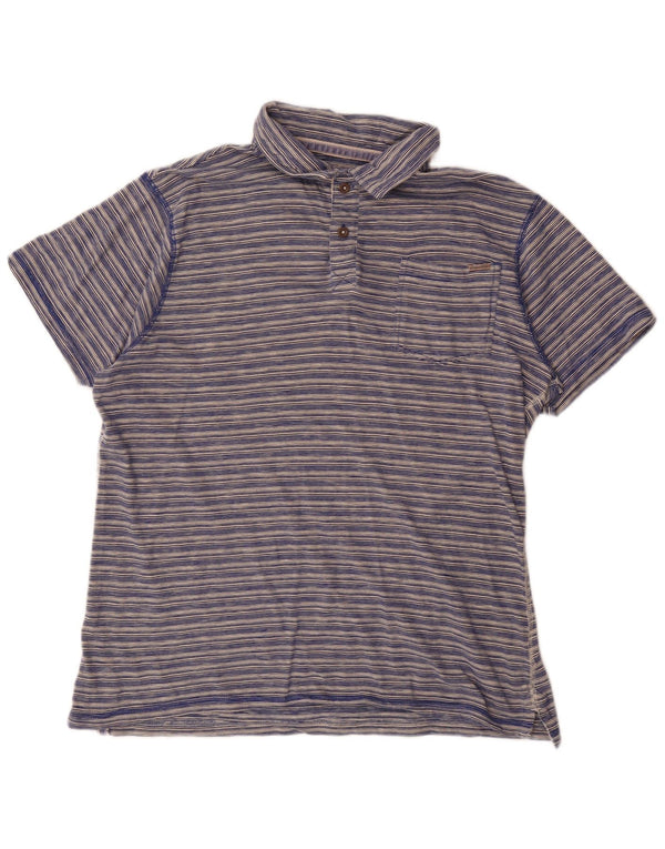 Camisa polo masculina Weird Fish XL azul marinho risca de giz algodão