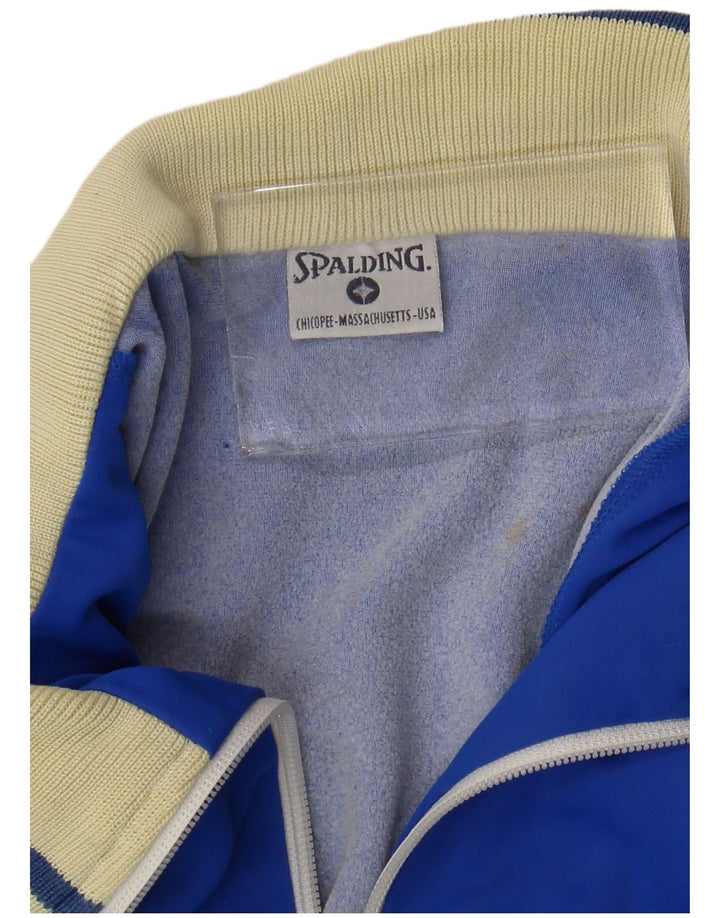 Jaqueta masculina de agasalho gráfico SPALDING grande bloco colorido azul