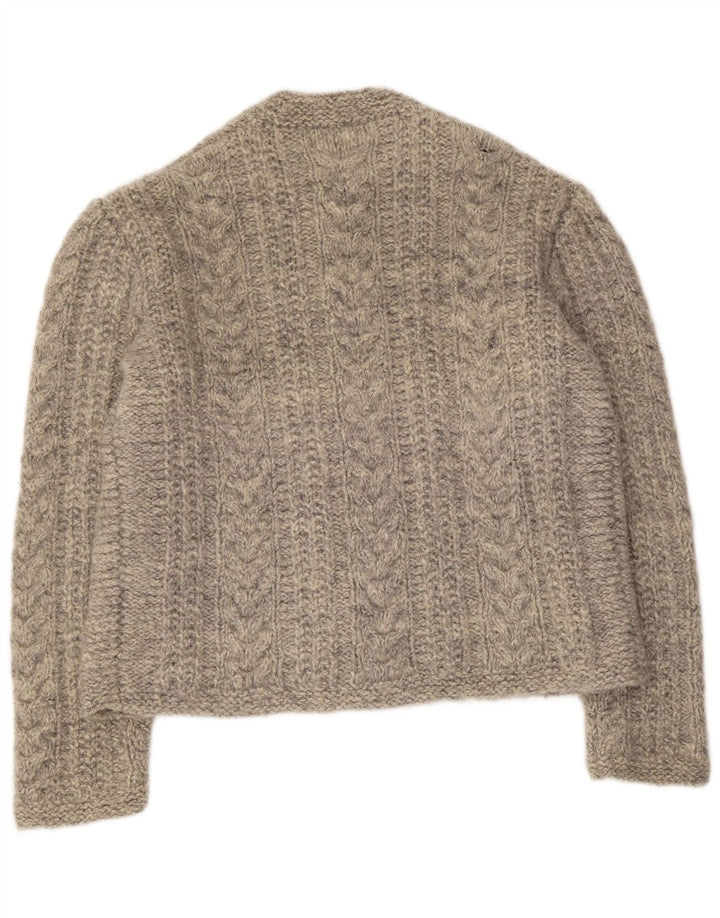 Suéter Cardigan Masculino Vintage Grande Cinza