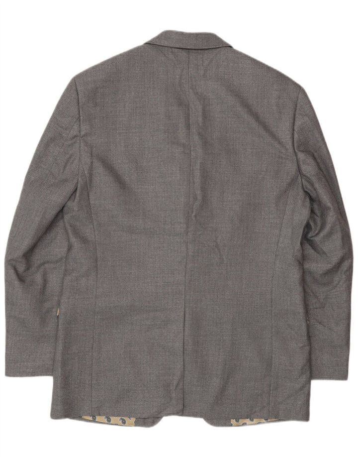 Jaqueta blazer masculina Chaps com 2 botões UK 40 poliéster cinza grande