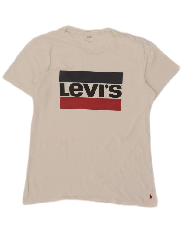 Camiseta feminina gráfica Levi's UK 14 médio branco