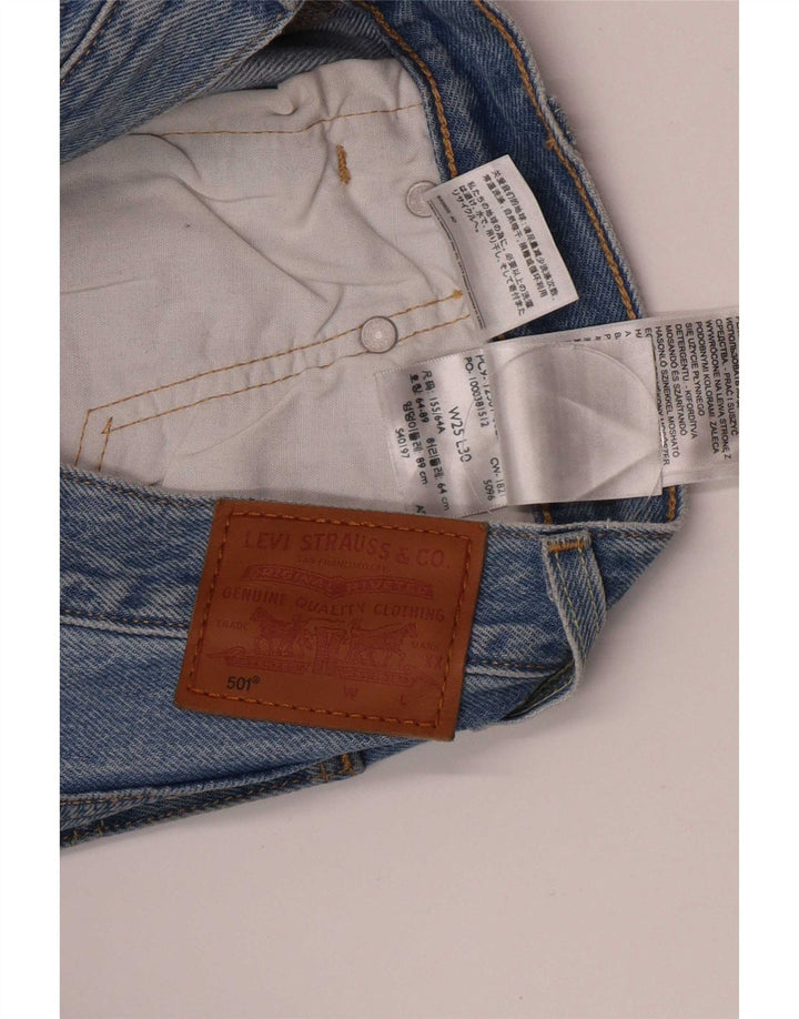 Calça jeans feminina Levi's 501 Straight W25 L30 azul algodão