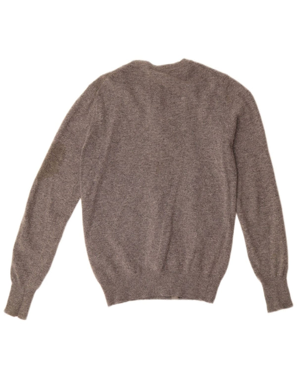 Suéter cardigã feminino Benetton Reino Unido 10 lã cinza pequena