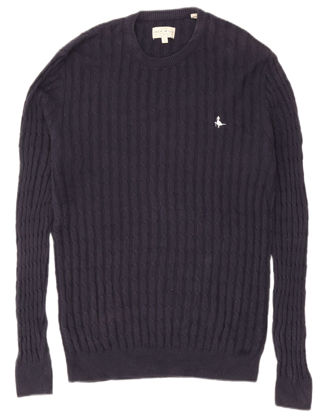 Suéter masculino Jack Wills com gola redonda, pequeno algodão azul marinho