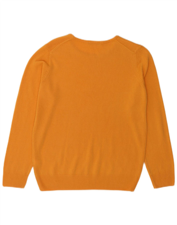 Suéter feminino Marks & Spencer com gola redonda Reino Unido 12 acrílico laranja médio