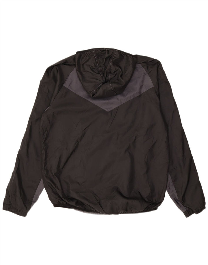 PUMA Mens Hooded Tracksuit Top Jacket Grande Preto Colorblock Poliéster