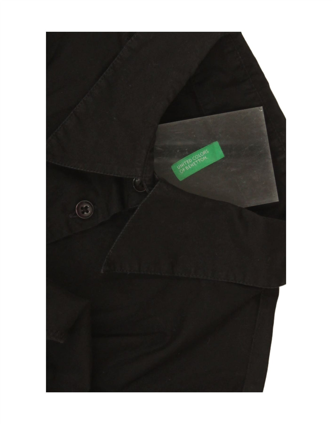 Body de camisa de manga comprida feminino Benetton UK 12 médio preto