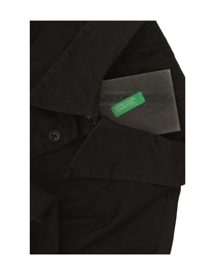Body de camisa de manga comprida feminino Benetton UK 12 médio preto