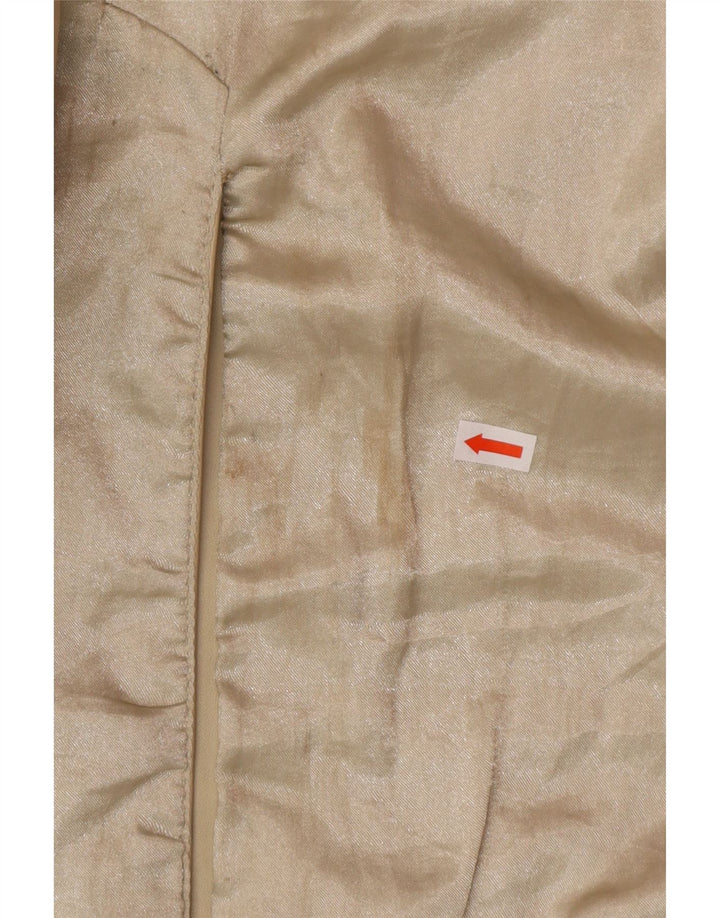 Casaco de couro feminino OLLY & CO Reino Unido 10 couro bege pequeno