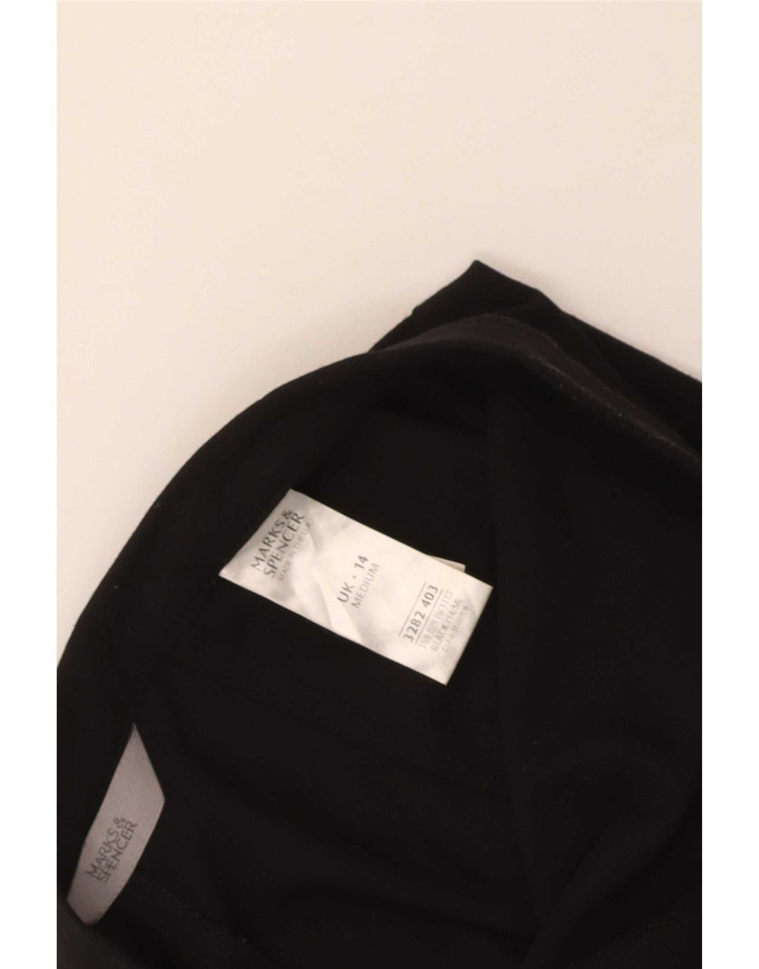 Calça feminina Marks & Spencer Straight Suit Reino Unido 14 Médio W30 L29 Preta