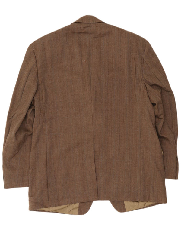 Jaqueta Blazer Masculina Ralph Lauren com 2 Botões Reino Unido 43 Lã Espinha de Peixe Bege Grande