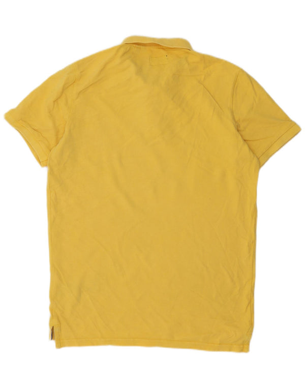 Camisa polo masculina Superdry grande algodão amarelo
