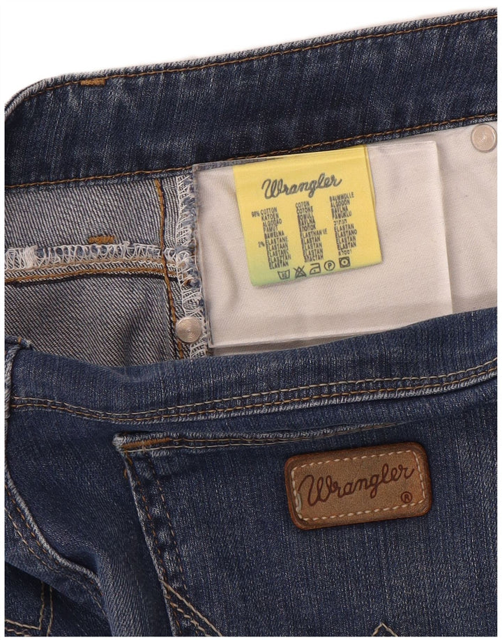 Wrangler feminino curvilíneo bootcut jeans W32 L30 algodão azul