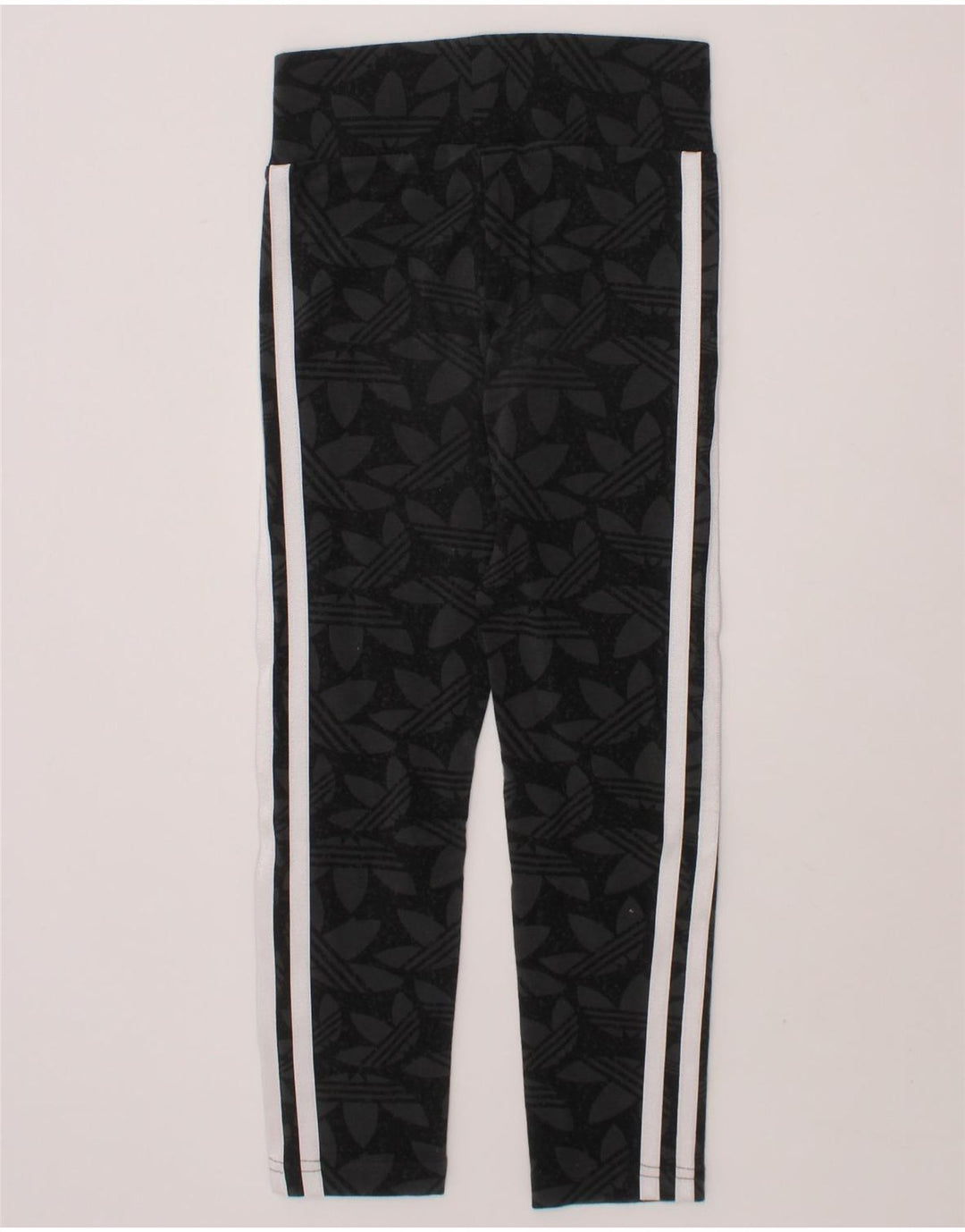 ADIDAS Girls Graphic Leggings 5-6 Years  Grey Cotton Vintage Adidas and Second-Hand Adidas from Messina Hembry 