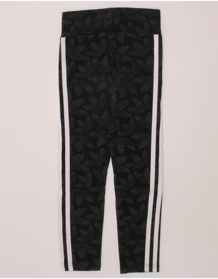 ADIDAS Girls Graphic Leggings 5-6 Years  Grey Cotton Vintage Adidas and Second-Hand Adidas from Messina Hembry 