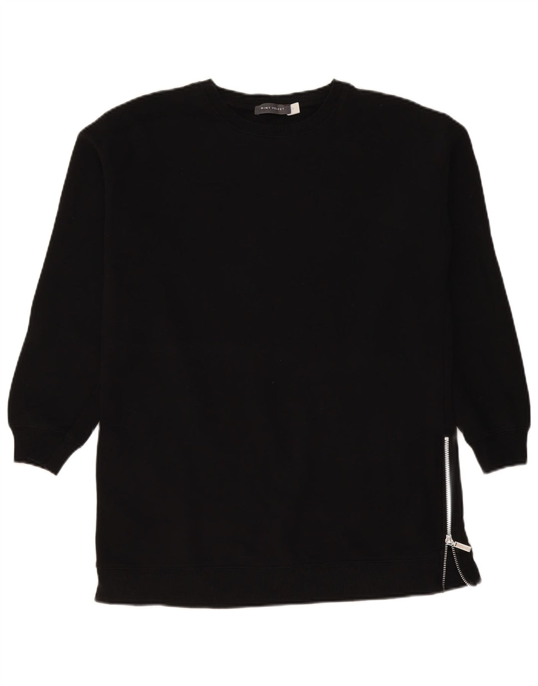 Suéter feminino MINT VELVET Longline oversized com capuz Reino Unido 10 pequeno preto