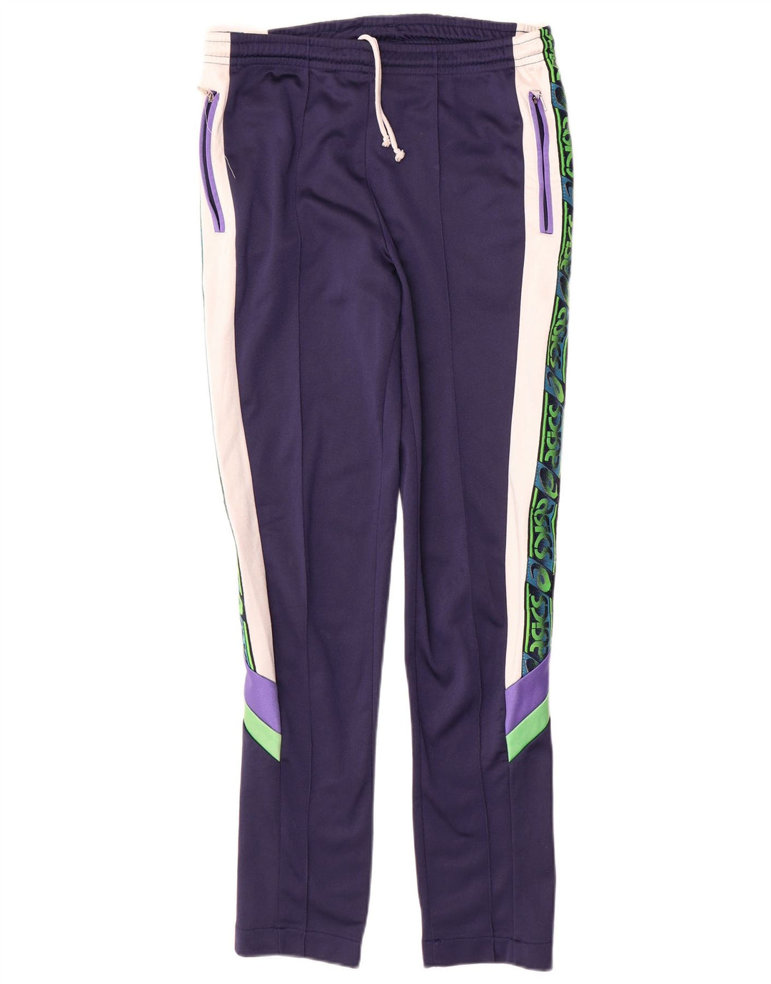 Asics Womens Full Tracksuit IT 46 Grande Azul Marinho Colourblock Poliamida