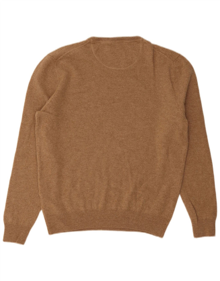 Suéter masculino Fynch Hatton com gola redonda XL marrom lã merino