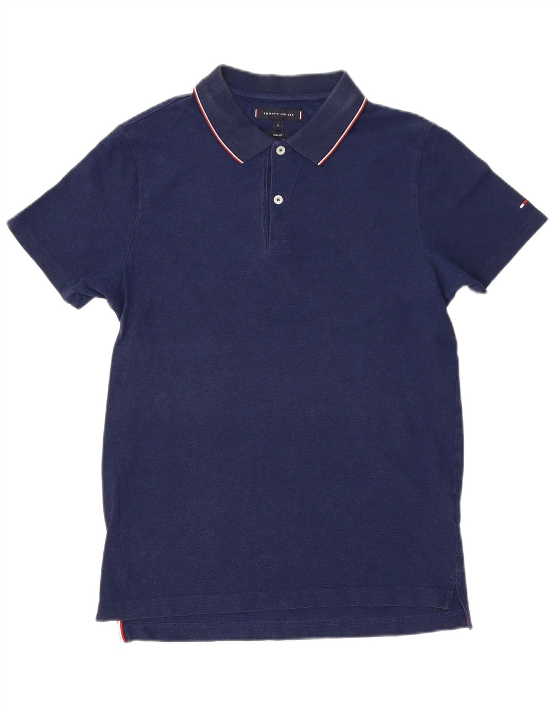 Camisa polo masculina TOMMY HILFIGER Slim Fit médio algodão azul marinho