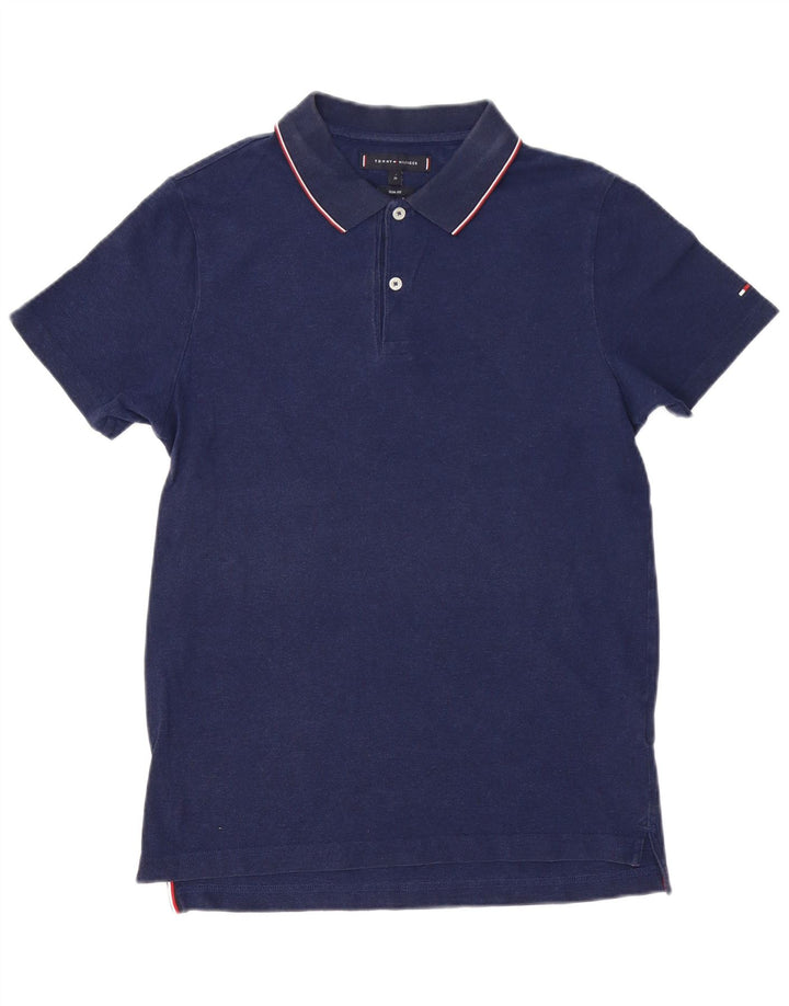 Camisa polo masculina TOMMY HILFIGER Slim Fit médio algodão azul marinho