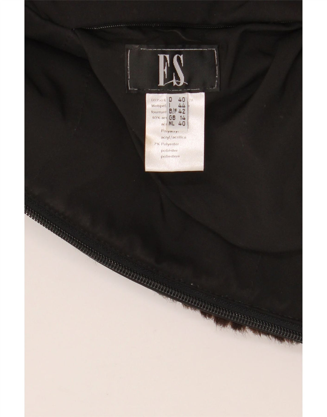 Colete feminino VINTAGE de pele sintética UK 14 acrílico marrom médio