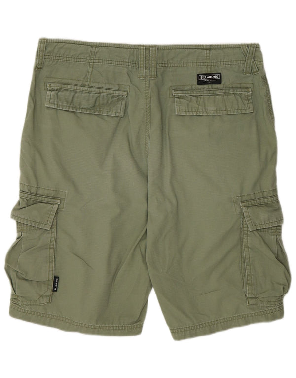 Billabong Mens Cargo Shorts Médio W32 Algodão Verde