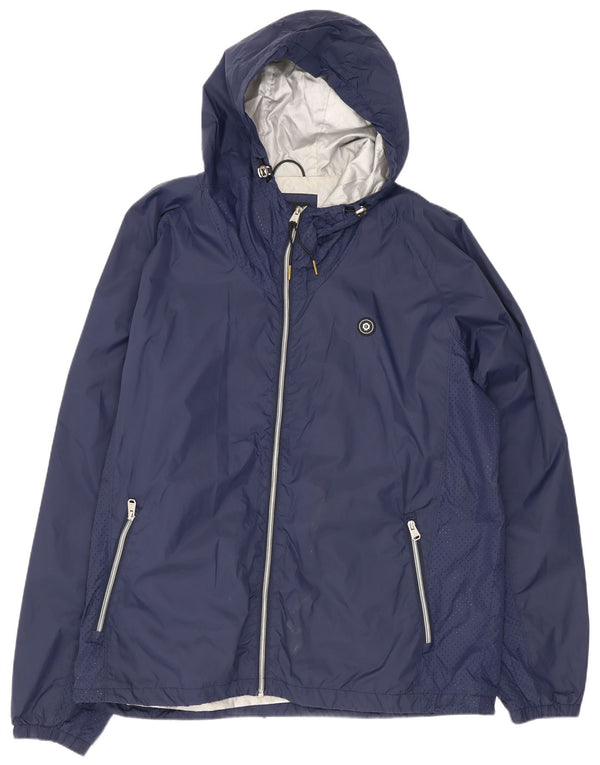 Jaqueta de chuva masculina Jack & Jones com capuz UK 44 2XL azul marinho