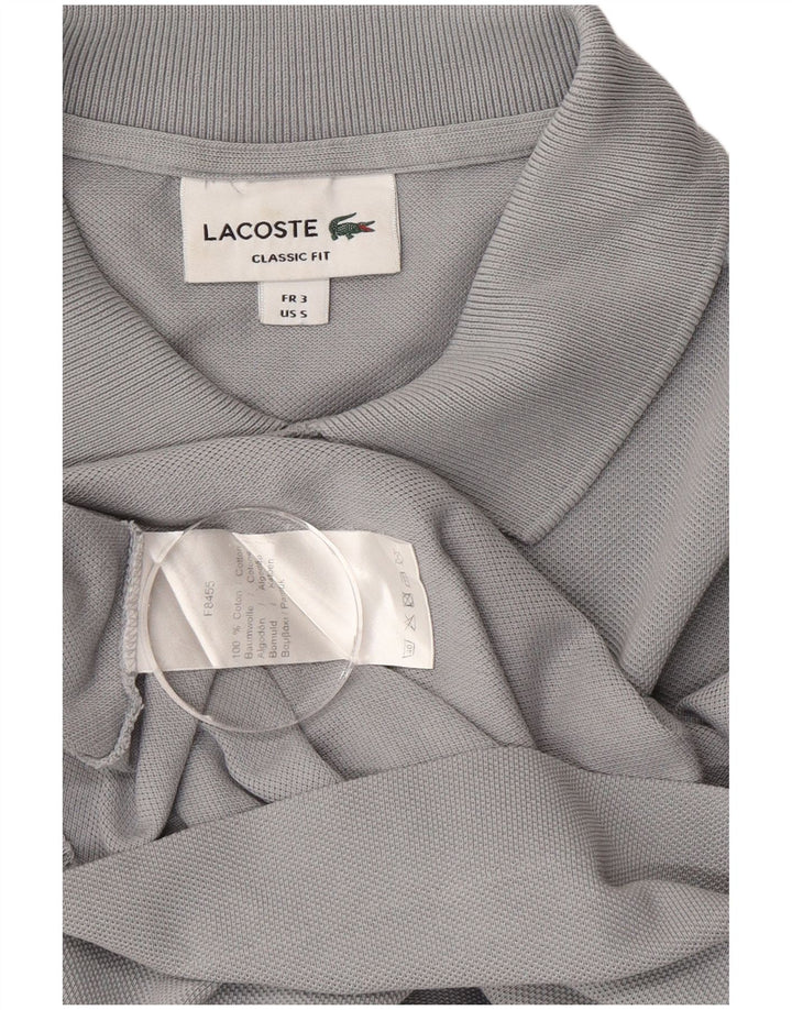 Camisa polo masculina Lacoste Classic Fit tamanho 3 pequeno algodão cinza