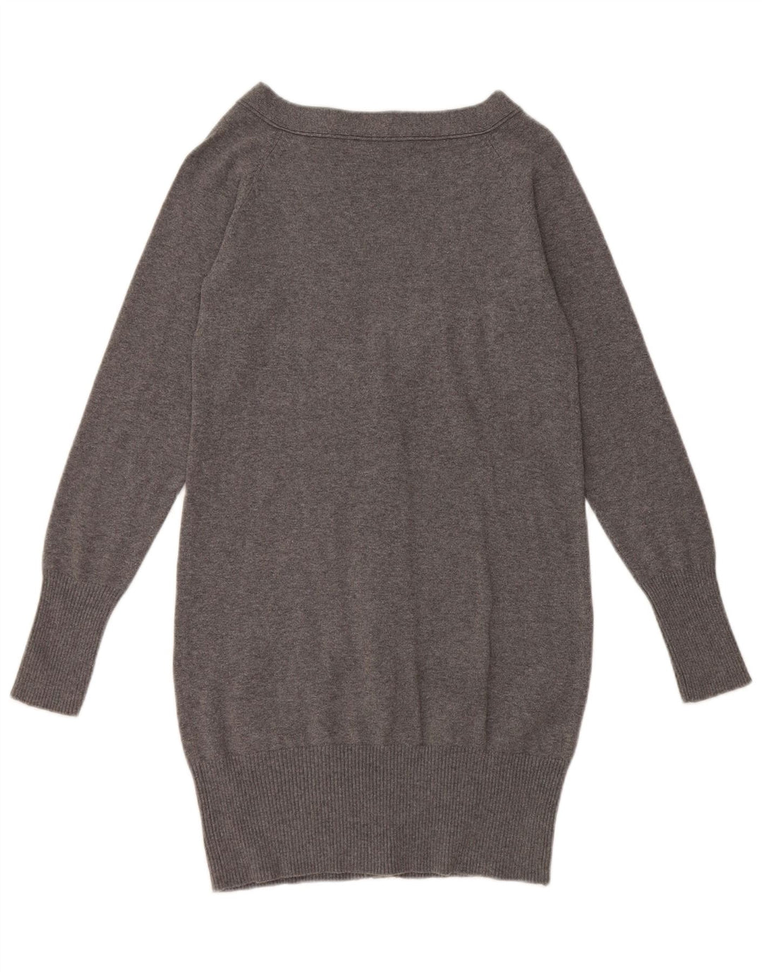 Suéter cardigã feminino Zara Longline Reino Unido 12 cinza médio