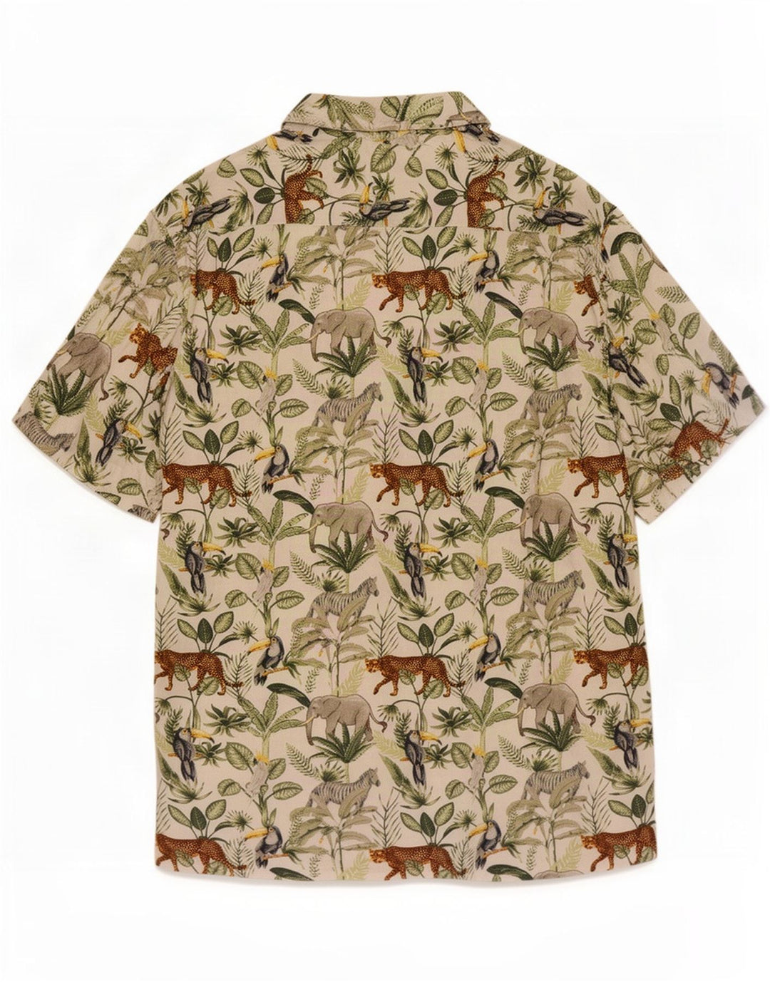 Camisa masculina de manga curta Tessentials Jungle grande estampa animal multicolorida