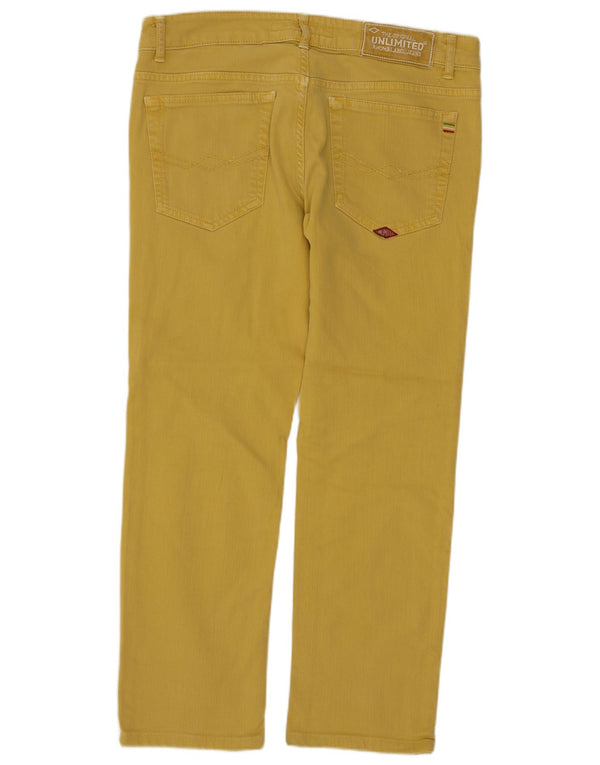Jeans cortados masculinos UNLIMITED W31 L25 algodão amarelo