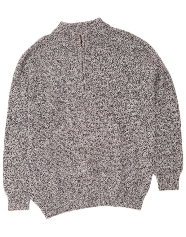 Suéter masculino Invicta com zíper e gola XL algodão manchado azul marinho