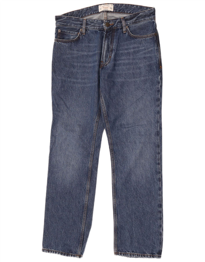Calça jeans reta masculina Fat Face W30 L30 algodão azul