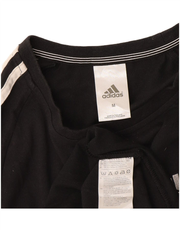 Adidas Mens Climalite Camiseta Top Médio Algodão Preto
