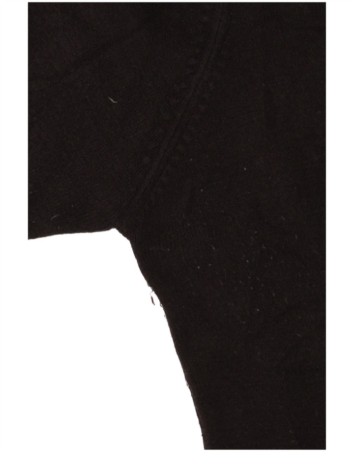 Suéter feminino Essentials com gola redonda Reino Unido 14 acrílico preto médio