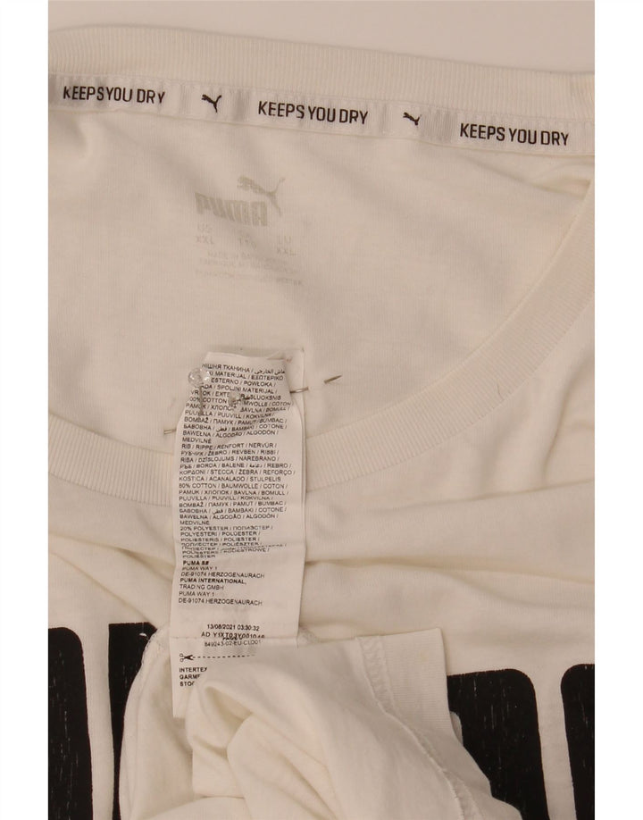 Camiseta masculina gráfica Puma Top 2XL algodão branco